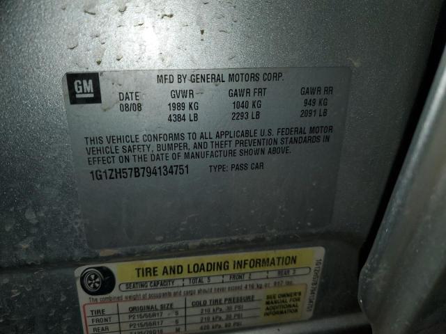 1G1ZH57B794134751 - 2009 CHEVROLET MALIBU 1LT SILVER photo 12