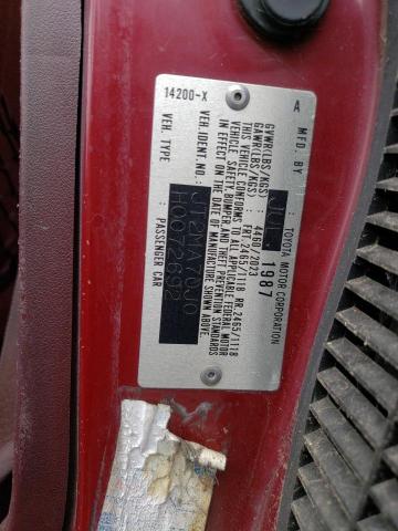 JT2MA70J0H0072692 - 1987 TOYOTA SUPRA SPORT ROOF 勃艮第红 照片 12