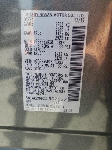 5N1AR2MMXGC607627 - 2016 NISSAN PATHFINDER S GRAY photo 14