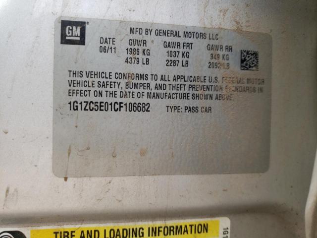 1G1ZC5E01CF106682 - 2012 CHEVROLET MALIBU 1LT SILVER photo 12