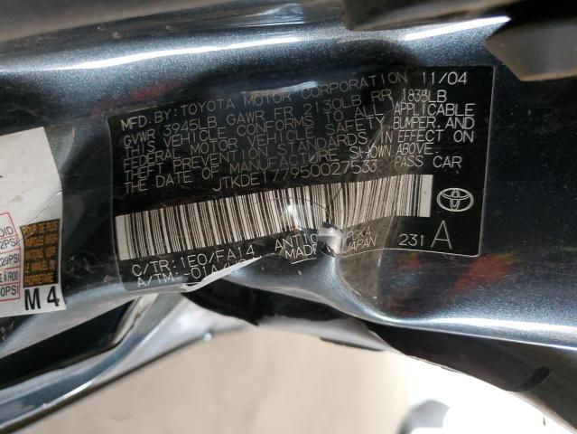 JTKDE177950027533 - 2005 TOYOTA SCION TC 灰色 照片 12