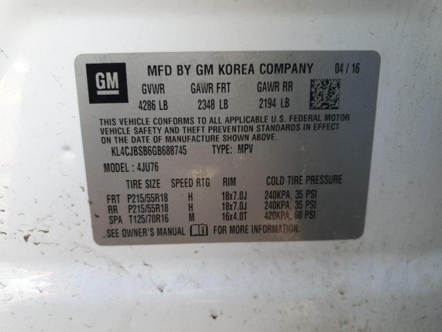 KL4CJBSB6GB688745 - 2016 BUICK ENCORE CONVENIENCE 白色 照片 12