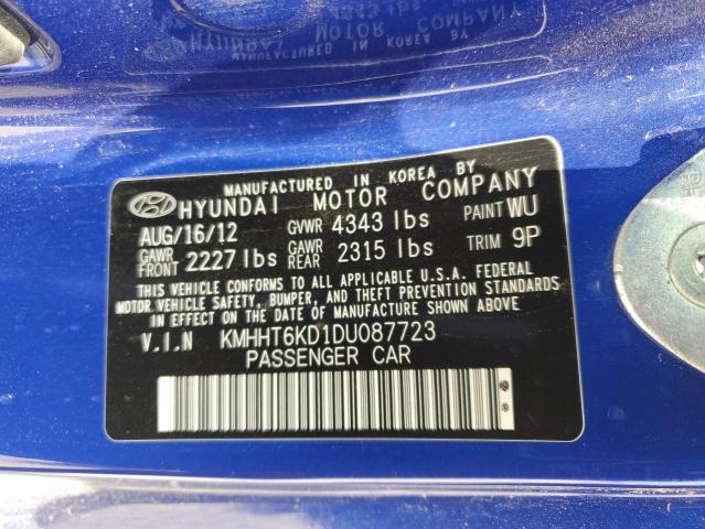 KMHHT6KD1DU087723 - 2013 HYUNDAI GENESIS CO 2.0T BLUE photo 13