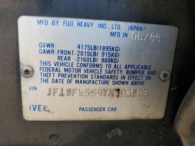 JF1SF6559YH703503 - 2000 SUBARU FORESTER S BLACK photo 12