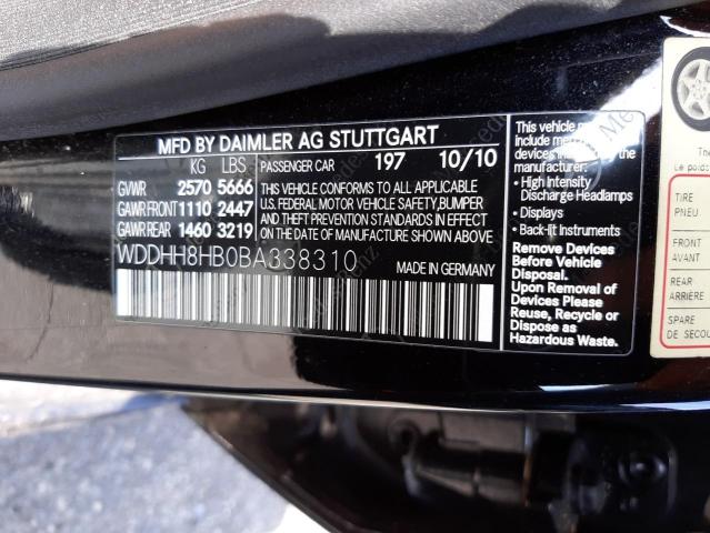 WDDHH8HB0BA338310 - 2011 MERCEDES-BENZ E 350 4MATIC WAGON BLACK photo 10