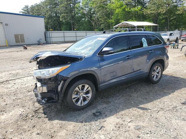 5TDKKRFH9FS097841 - 2015 TOYOTA HIGHLANDER XLE BLUE photo 1