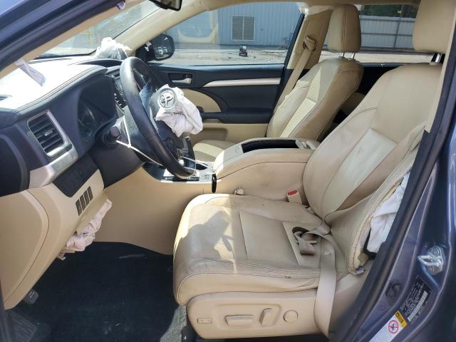 5TDKKRFH9FS097841 - 2015 TOYOTA HIGHLANDER XLE BLUE photo 7