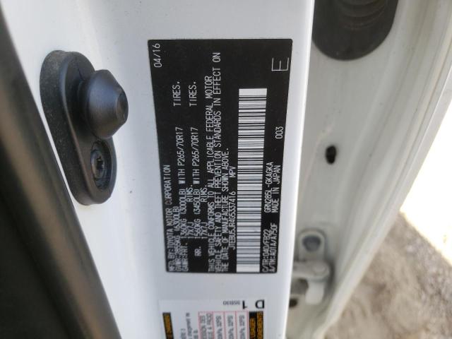 JTEBU5JR4G5337416 - 2016 TOYOTA 4RUNNER SR5/SR5 PREMIUM 白色 照片 12