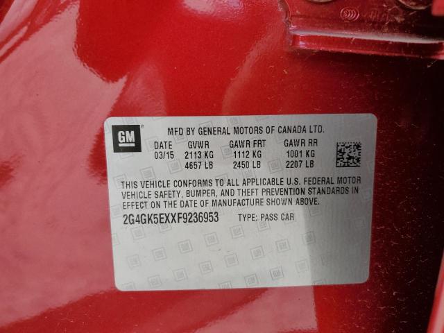 2G4GK5EXXF9236953 - 2015 BUICK REGAL 红色 照片 12
