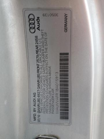 WAUVVAFR1BA015913 - 2011 AUDI S5 PRESTIGE SILVER photo 12