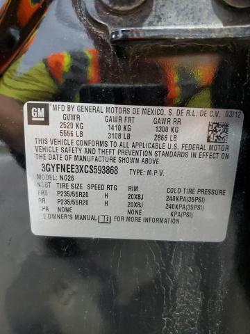 3GYFNEE3XCS593868 - 2012 CADILLAC SRX PERFORMANCE COLLECTION BLACK photo 13