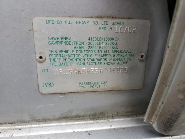 JF1SG65633H745325 - 2003 SUBARU FORESTER 2.5XS Күміс фото 13