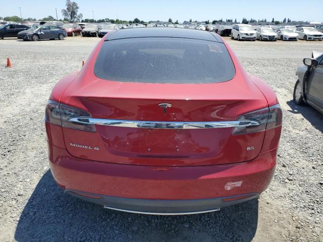 5YJSA1H11EFP52257 - 2014 TESLA MODEL S RED photo 6