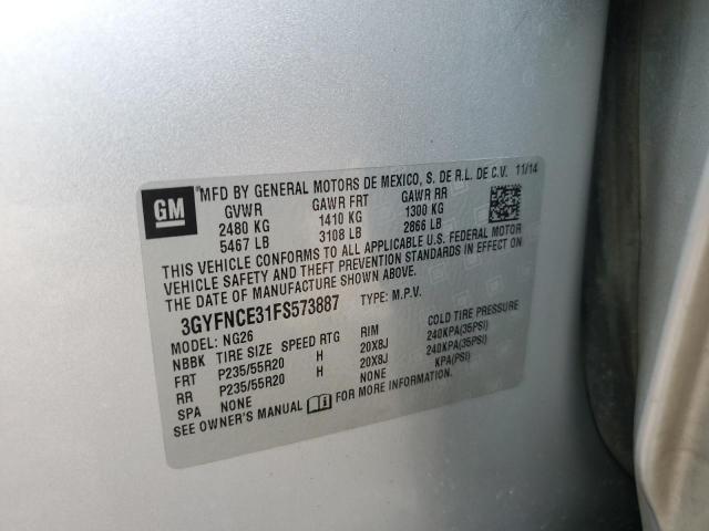 3GYFNCE31FS573887 - 2015 CADILLAC SRX PERFORMANCE COLLECTION Сұр фото 13