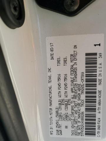 5TFRX5GN1HX088206 - 2017 TOYOTA TACOMA ACCESS CAB WHITE photo 12