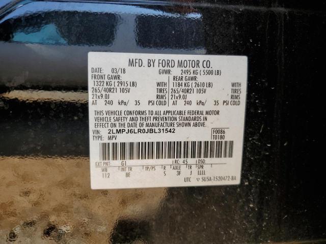 2LMPJ6LR0JBL31542 - 2018 LINCOLN MKX RESERVE فحمي صورة 12