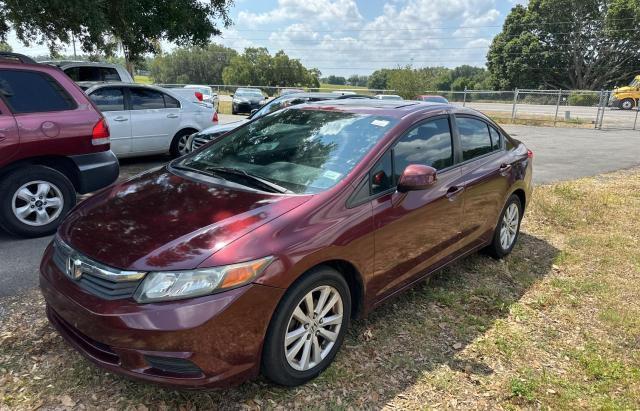 2HGFB2F90CH567350 - 2012 HONDA CIVIC EXL მუქწითელი ფოტო 2