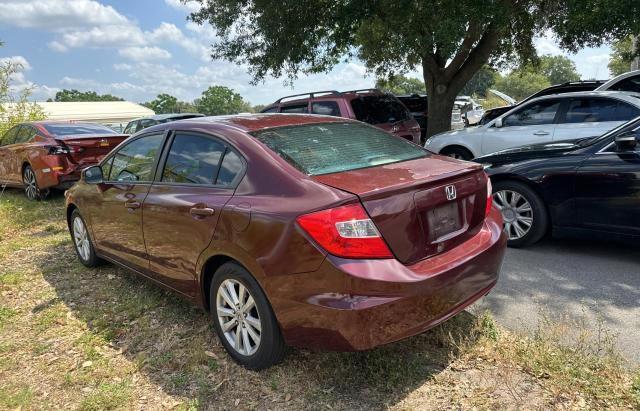 2HGFB2F90CH567350 - 2012 HONDA CIVIC EXL მუქწითელი ფოტო 3