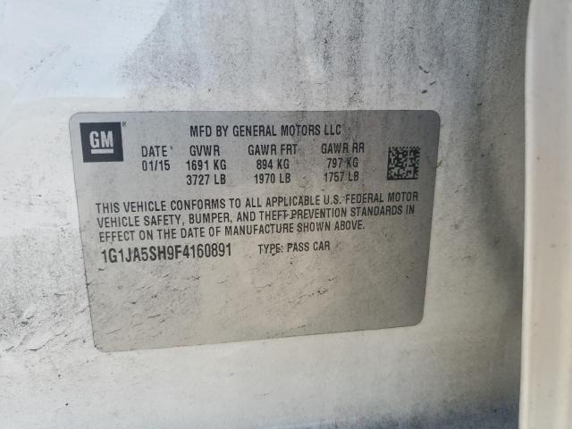 1G1JA5SH9F4160891 - 2015 CHEVROLET SONIC LS WHITE photo 12