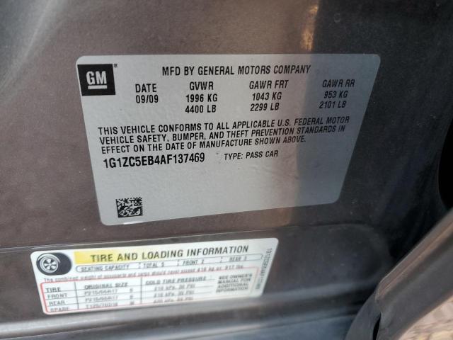 1G1ZC5EB4AF137469 - 2010 CHEVROLET MALIBU 1LT Сұр фото 12