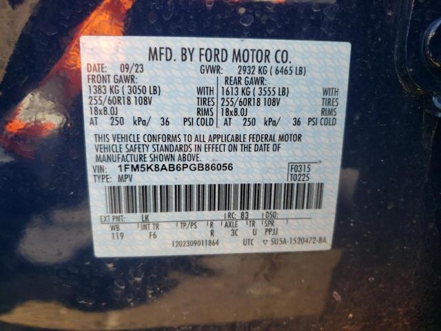 1FM5K8AB6PGB86056 - 2023 FORD EXPLORER POLICE INTERCEPTOR 蓝色 照片 13