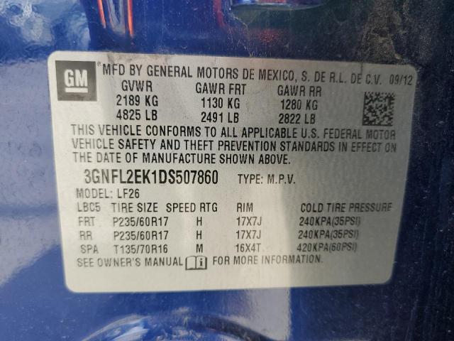 3GNFL2EK1DS507860 - 2013 CHEVROLET CAPTIVA LS 蓝色 照片 13