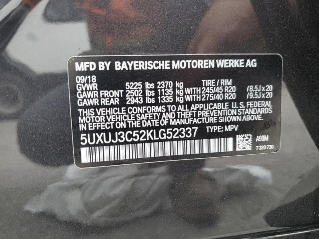 5UXUJ3C52KLG52337 - 2019 BMW X4 XDRIVE30I შავი ფოტო 12