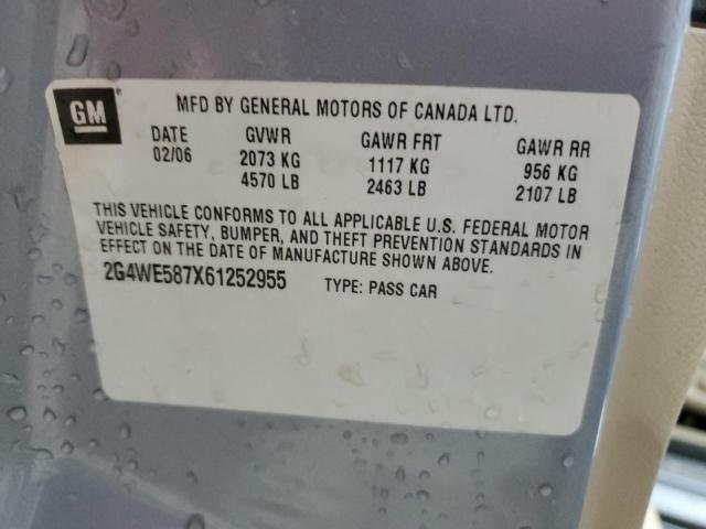 2G4WE587X61252955 - 2006 BUICK LACROSSE CXS Mavi foto 12