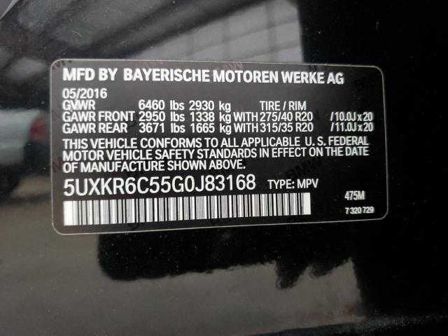5UXKR6C55G0J83168 - 2016 BMW X5 XDRIVE50I BLACK photo 13