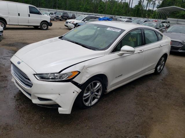 3FA6P0RUXGR190479 - 2016 FORD FUSION TITANIUM HEV WHITE photo 1