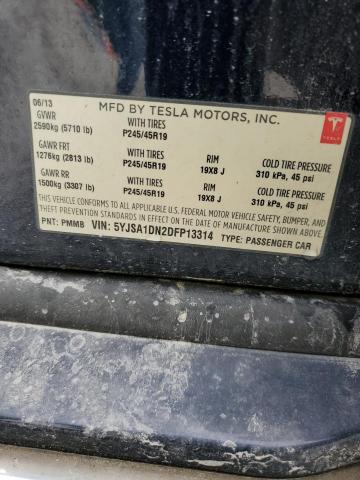 5YJSA1DN2DFP13314 - 2013 TESLA MODEL S ლურჯი ფოტო 12