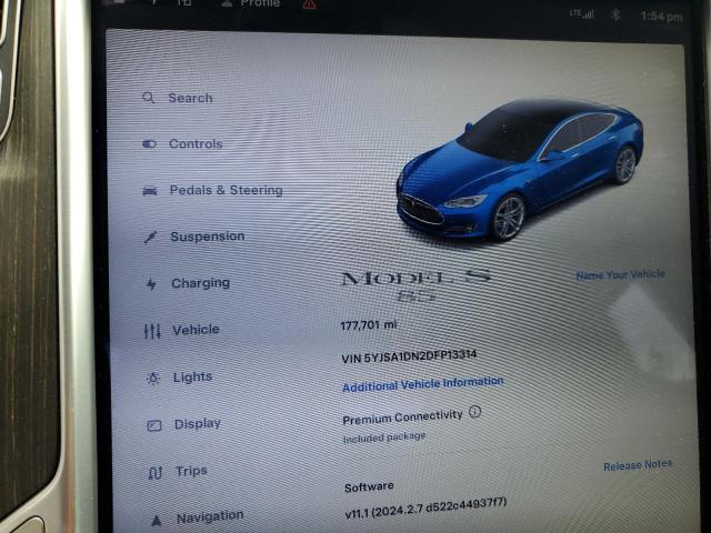 5YJSA1DN2DFP13314 - 2013 TESLA MODEL S ლურჯი ფოტო 9