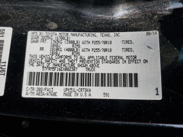 5TFRM5F16EX082307 - 2014 TOYOTA TUNDRA DOUBLE CAB SR/SR5 BLACK photo 12