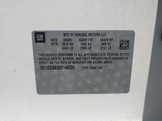 1G11C5SA0GF148230 - 2016 CHEVROLET MALIBU LIM LT თეთრი ფოტო 12