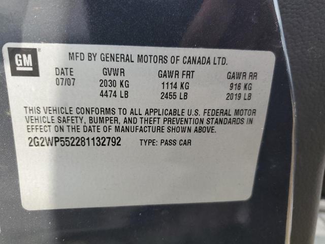 2G2WP552281132792 - 2008 PONTIAC GRAND PRIX 石墨色 照片 12