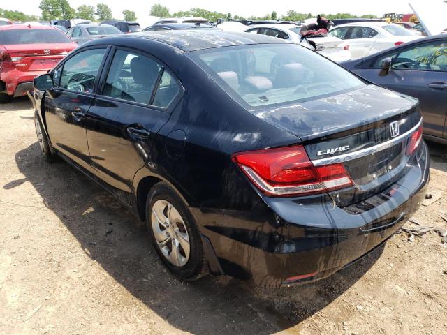 2HGFB2F55DH545732 - 2013 HONDA CIVIC LX BLACK photo 2