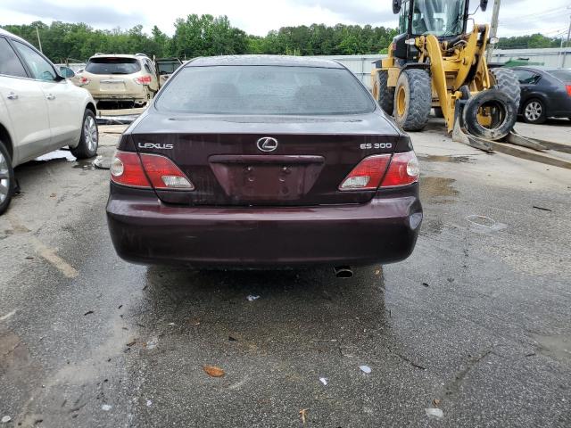 JTHBF30G425010203 - 2002 LEXUS ES 300 BURGUNDY photo 6