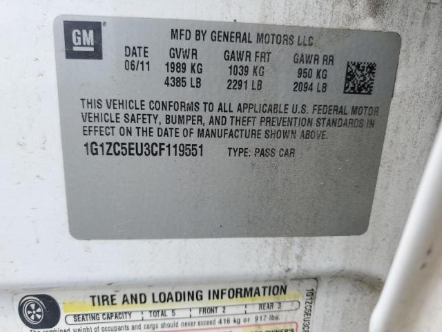 1G1ZC5EU3CF119551 - 2012 CHEVROLET MALIBU 1LT თეთრი ფოტო 12