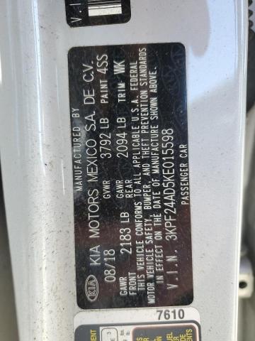 3KPF24AD5KE015598 - 2019 KIA FORTE FE SILVER photo 12