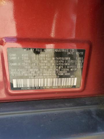 4S4BRCAC3D3293854 - 2013 SUBARU OUTBACK 2.5I RED photo 14
