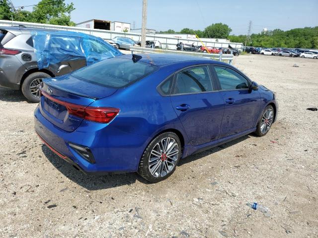 3KPF44AC0ME390755 - 2021 KIA FORTE GT BLUE photo 3