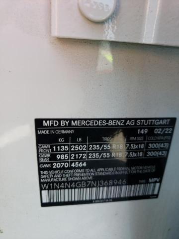 W1N4N4GB7NJ368946 - 2022 MERCEDES-BENZ GLA 250 WHITE photo 12