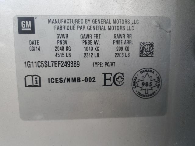 1G11C5SL7EF249389 - 2014 CHEVROLET MALIBU 1LT SILVER photo 12