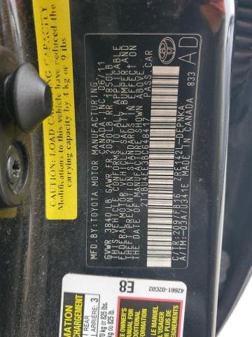 2T1BU4EE3BC648417 - 2011 TOYOTA COROLLA LE BASE BLACK photo 12