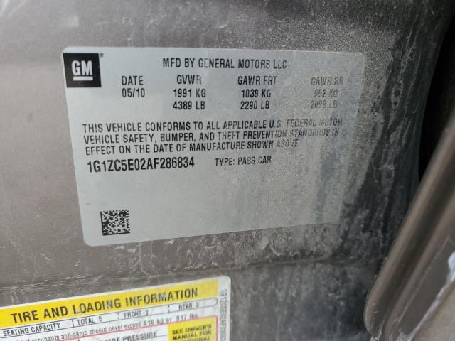 1G1ZC5E02AF286834 - 2010 CHEVROLET MALIBU 1LT BROWN photo 12