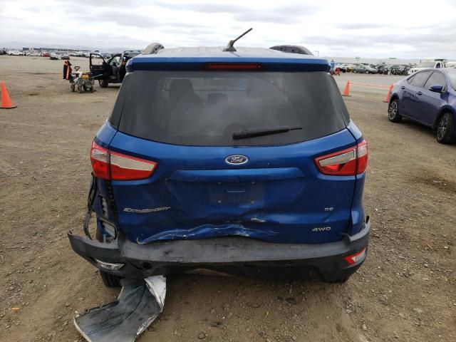 MAJ6P1UL4JC162736 - 2018 FORD ECOSPORT SE BLUE photo 6