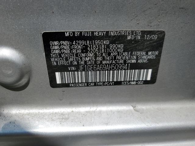 JF1GE6A69AH509941 - 2010 SUBARU IMPREZA 2.5I SILVER photo 12