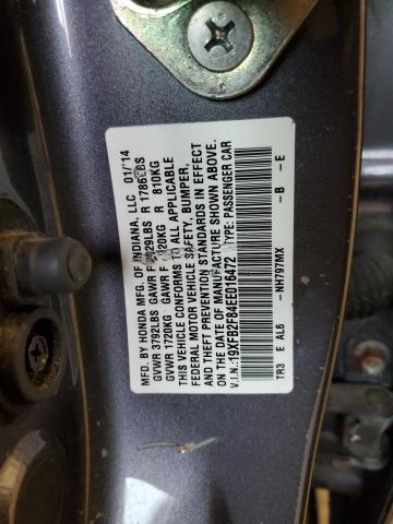 19XFB2F84EE016472 - 2014 HONDA CIVIC EX GRAY photo 12