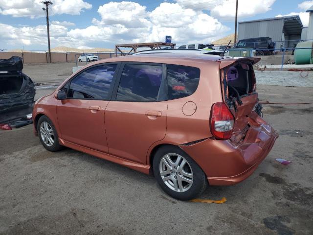 JHMGD38617S021076 - 2007 HONDA FIT S ORANGE photo 2