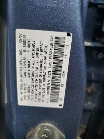 1HGCM56747A165879 - 2007 HONDA ACCORD EX BLUE photo 12